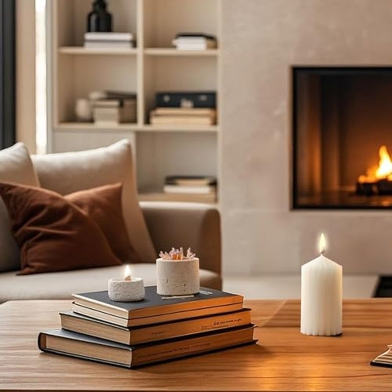 100% Travertine Stone Match Holder with Fireplace Lighter Extra Fireplace Lighter Pad - 2.6" x 2" Decorative Match Storage Box for Fireplace, Candles, Home Decor, Matches Not Included AE051 - Image 5