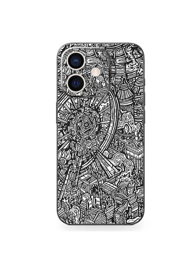 erorex For iPhone 12 All-inclusive PET Phone Decal Adhesive Sticker(Ferris Wheel)