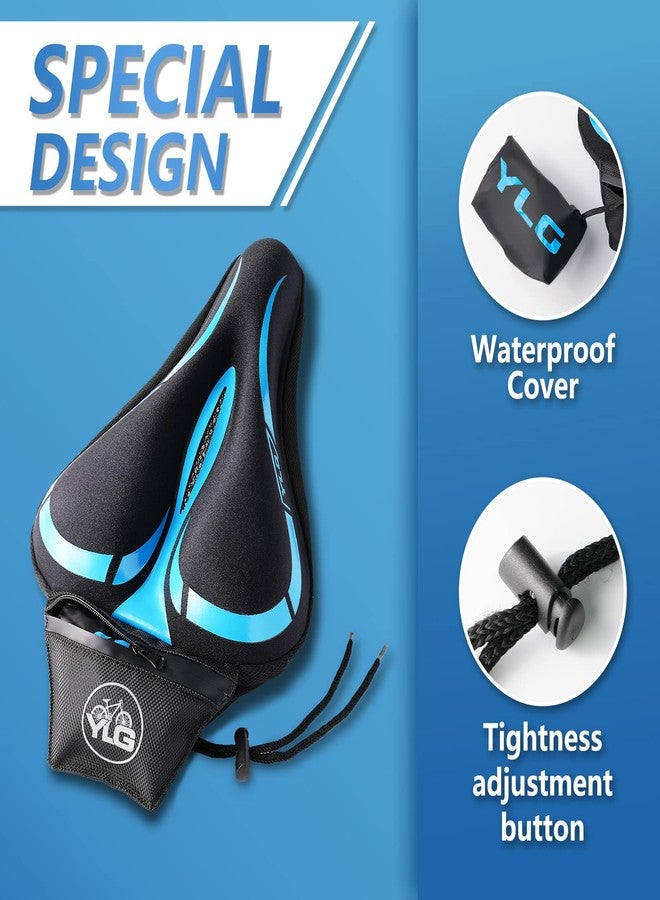 YLG Bike Seat Cover, Memory Foam & Gel Bike Seat Cushion Cover for Men & Women, Comfortable Bicycle Seat Cover for Peloton/Fixed/Cruiser/Indoor/Outdoor Bike seat with Waterproof Cover - Image 4