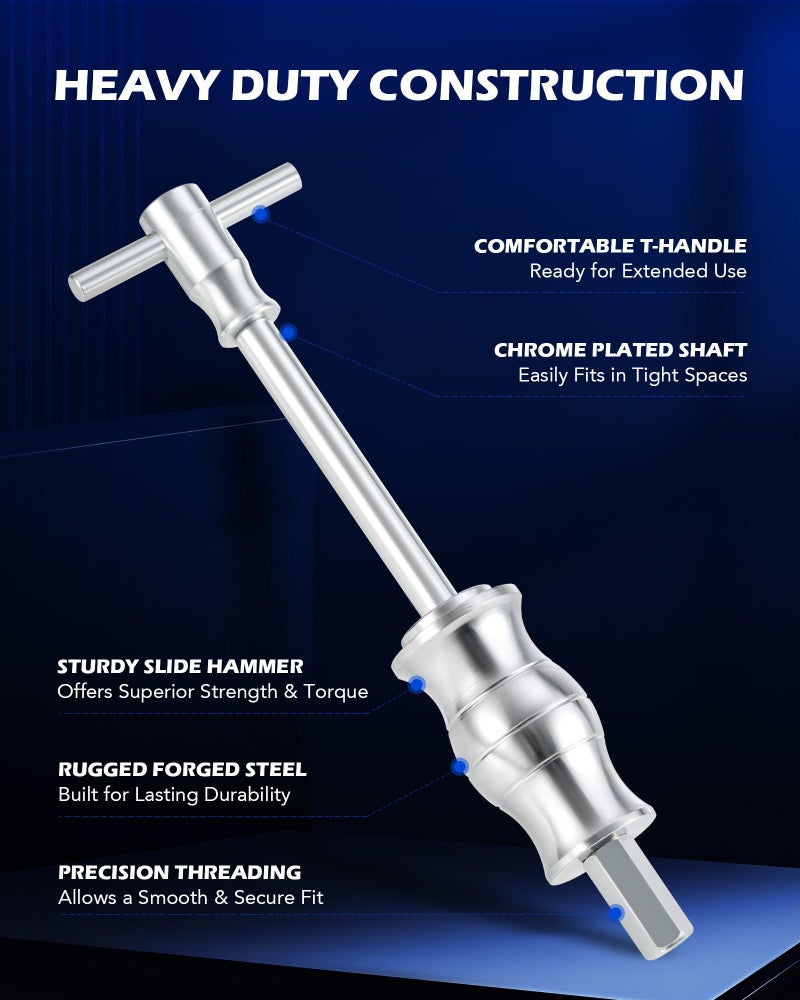 Orion Motor Tech مجموعة أدوات سحب المحامل وإزالة المسكن من أوريون موتور تك، 30 قطعة. مجموعة أدوات سحب المحامل 2 في 1 لمحامل العجلات، البوشات، المحاور، أدوات سحب المحامل في الثقوب العمياء ومجموعة فاصل المحامل مع أقلام المطرقة المنزلقة. - Image 4