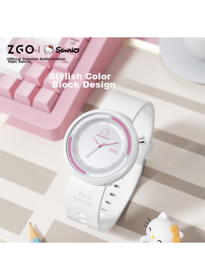 زجو Zgo ساعة للفتيات الطالبات، ساعة إلكترونية أنيقة من o Kitty لطالبات المدارس الإعدادية والثانوية، ساعة معصم رسمية مضادة للماء من Sanrio 2135 - Image 2