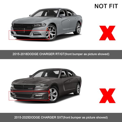 SPORTULI Front Bumper Lip Splitter Protector Replacement for 2015-2024 2025 Dodge Charger Scat Pack/SRT Models and 2019-2023 2024 GT/RT/SCAT Models - Image 4