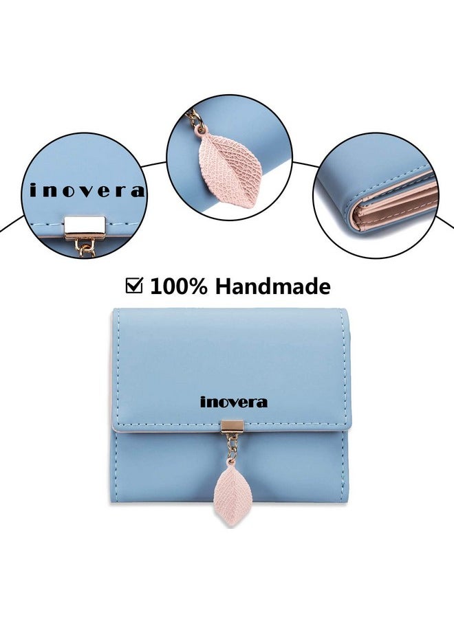 INOVERA (LABEL) Faux Leather Girl's Fashion Card Coin Holder Ladies Small Metal Leaf Purse Women's Wallet (Light Blue) - pzsku/Z2D22F078D69EC4C8AAA8Z/45/_/1737720935/888bfa48-c6b3-4cd3-b3f3-6f55aad34591