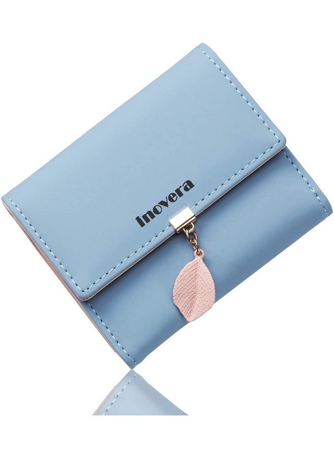 INOVERA (LABEL) Faux Leather Girl's Fashion Card Coin Holder Ladies Small Metal Leaf Purse Women's Wallet (Light Blue) - pzsku/Z2D22F078D69EC4C8AAA8Z/45/_/1737720939/603b82bf-2534-4aca-bdb6-049073d3b3b2