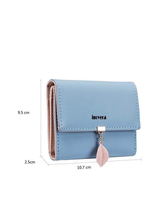 INOVERA (LABEL) Faux Leather Girl's Fashion Card Coin Holder Ladies Small Metal Leaf Purse Women's Wallet (Light Blue) - pzsku/Z2D22F078D69EC4C8AAA8Z/45/_/1737720947/68047a90-3512-4a81-8eeb-43c6cde9a41d