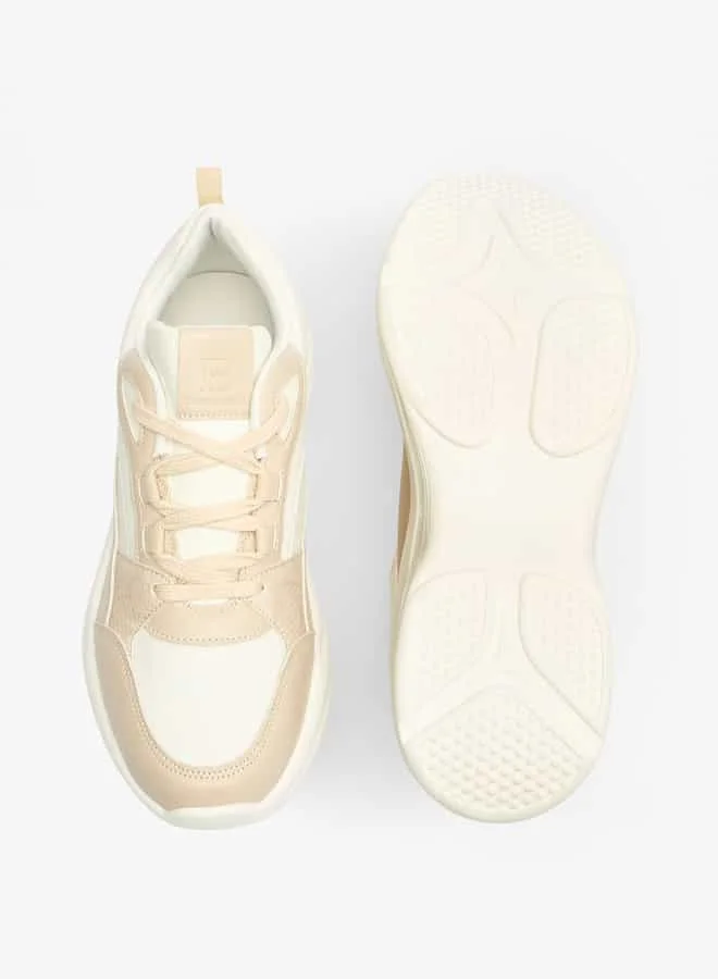 Flora Bella By Shoexpress Women Lace-Up Low Ankle Sneakers with Wedge Heels