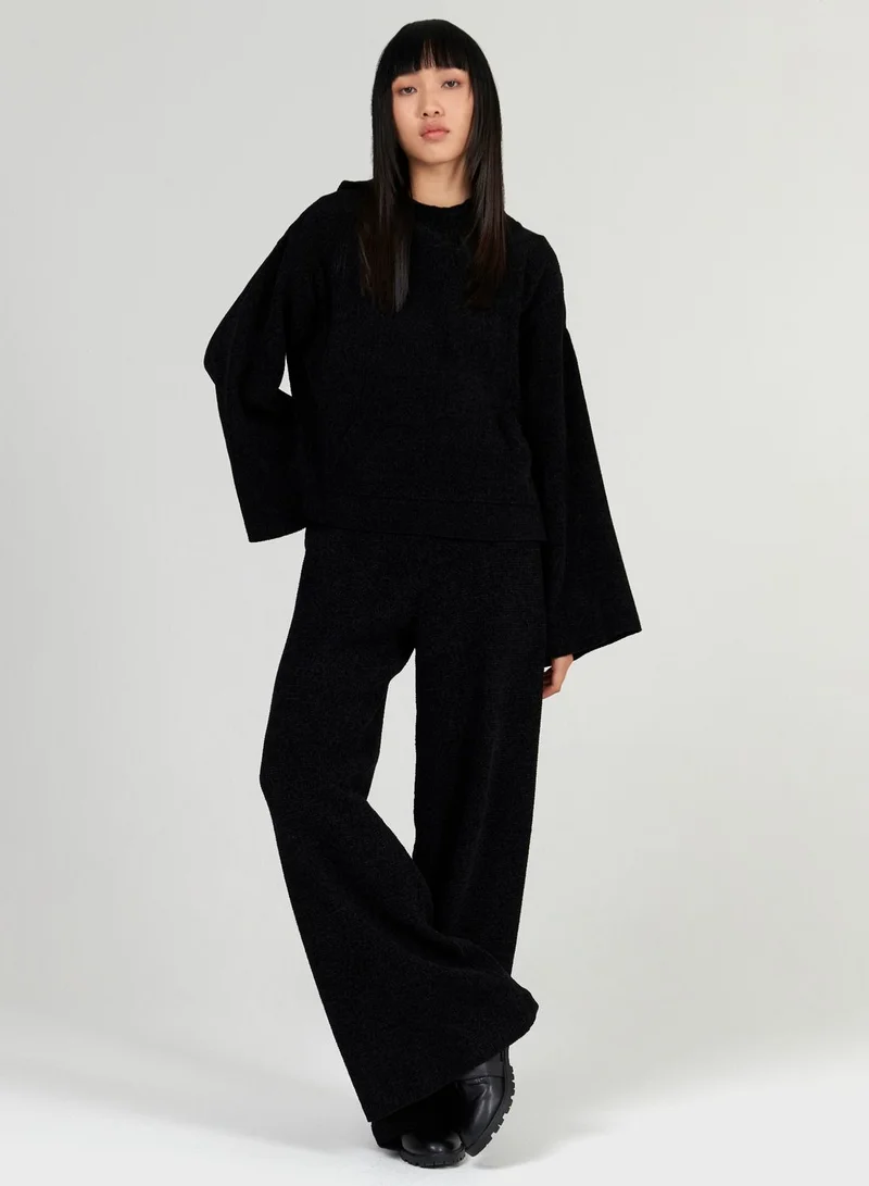 leem Wide-Leg Chenille Knit Trousers