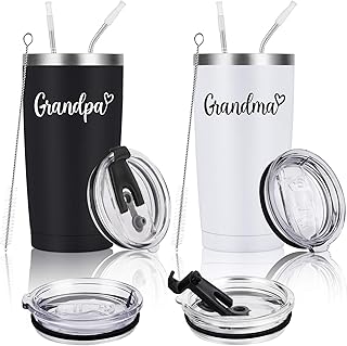 Lifecapido Lifecapido Grandpa and Grandma Travel Tumbler Set, Insulated Stainless Steel Tumbler with Lids, Funny Grandparents  - Image 1