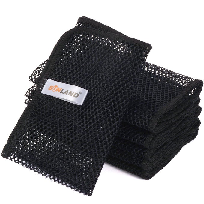 NETTED DISH CLOTHS FOR WASHING DISHES NO ODOR DISHES SCRUBBER FOR KITCHENFAST DRYING AND EASY TO CLEAN MESH DISH CLOTH 6 PACK 12INCH X12INCH BLACK