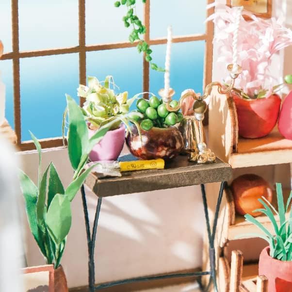 رولايف طقم منزل مصغر من Rolife DIY طقم منزل صغير لمتجر الزهور للبالغين لبناء مجموعة صنع منزل صغير مع أثاث الهالوين/زينة عيد الميلاد/هدايا للعائلة والأصدقاء (متجر زهور إيميلي) - Image 5