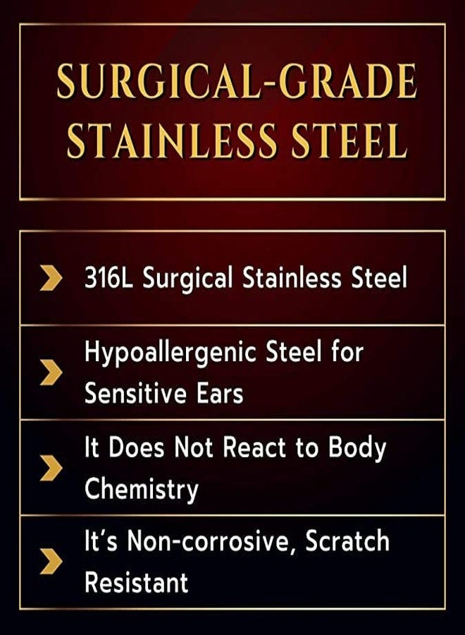 VIEN ANTIQUE STAINLESS STEEL QUALITY PIERCING EARING FOR MEN AND WOMEN 12PIECE COMBO -SILVER Steel Stud Earring, Hoop Earring, Huggie Earring - Image 3