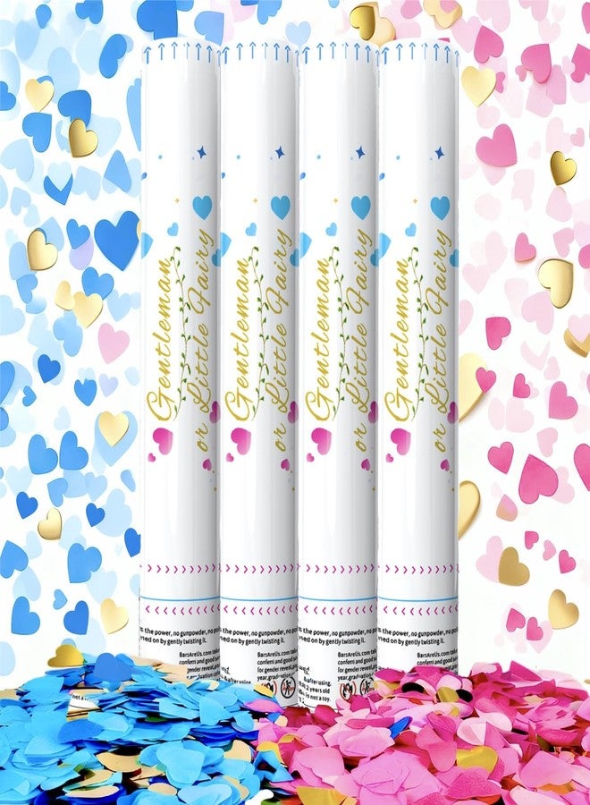 GAILROSO Gender Reveal Confetti Cannon,2 Blue 2 Pink Paper Connon Safty Party Poppers Shoots 20-25ft,12 inch Upgrade Firmware Baby Shower Gender Reveal Party Supplies Maternity Shoots - Image 1