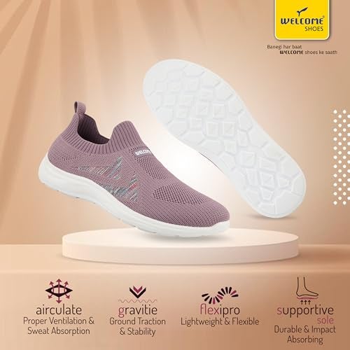 WELCOME Womens Casual Slipon Shoes, W IIFA 101-MOUVE_5 - Image 2