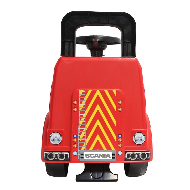 The Toys Home لعبة سيارة إطفاء سكانيا، نموذج P 250 باللون الأحمر، سيارة دفع للأطفال مع عجلة قيادة، مركبة طوارئ مرخصة، لعبة ركوب داخلية وخارجية للأطفال، من 2 إلى 5 سنوات - Image 3