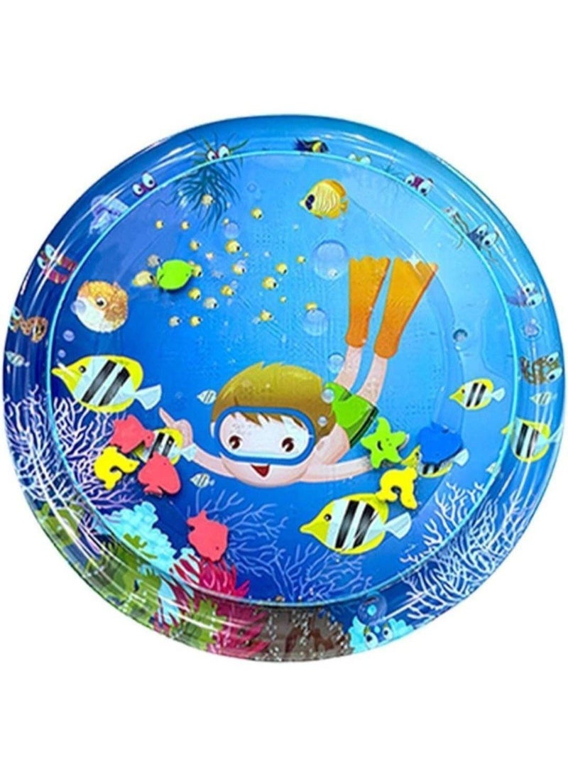 Inflatable Tummy Time Water Mat, Inflatable Sea Animals Water Mat for Kids, Inflatable Water Mat