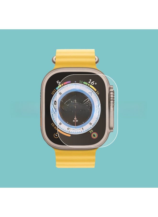 Generic - Suitable For Apple Watch Ultra Watch Tempered Glass Film Film For Apple Iwatchultra Glass Film 49mm-Color:Watch Ultra 49mm-Dimensions:Eye Protection Purple Light Tempered Film Arc Edge (with Packaging) - Image 1
