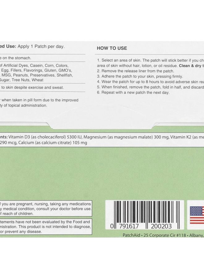 PatchAid لصقة فيتامين د3 30 لصقة - Image 2