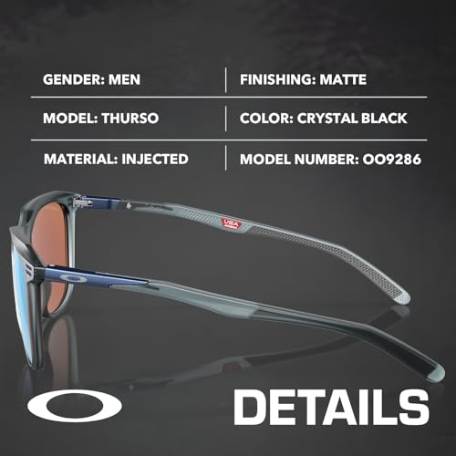 OAKLEY OO9286 Thurso Round Shaped Polarized Sunglasses for Men – Includes Official Eyewear Kit – Matte Crystal Black Frame with Prizm Deep Water Lens - Image 2