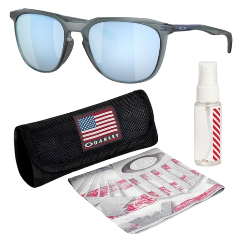 OAKLEY OO9286 Thurso Round Shaped Polarized Sunglasses for Men – Includes Official Eyewear Kit – Matte Crystal Black Frame with Prizm Deep Water Lens - Image 1