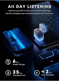 General LP1 Bluetooth 5.4 Illuminated Wireless Headphones with Moving Sand, Glowing in the Dark, with Wireless Charging Case, 32 Hours Playback, Stereo Headphones with Bass  - Image 3