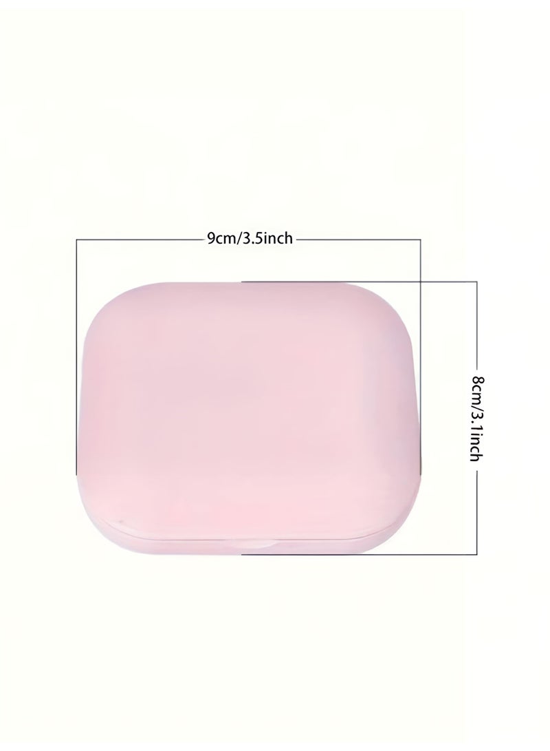 Portable LED Makeup Mirror with 2X Magnification - Rechargeable Pocket Compact Mirror, 3 Brightness Levels, Slim Travel Beauty Tool - Ideal Gift for Women (Pink) - Image 5