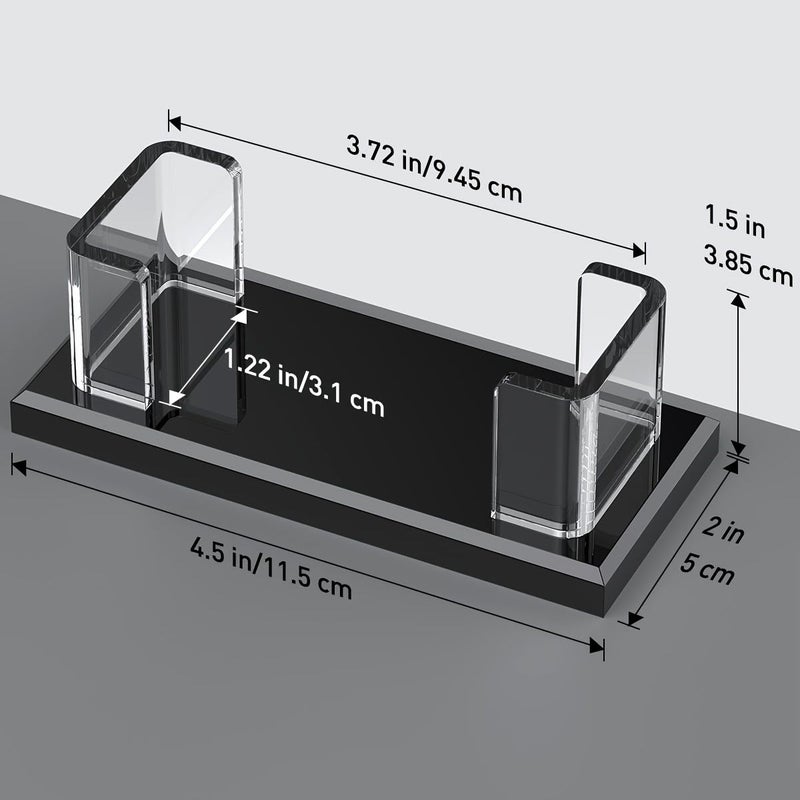 Acrylic Business Card Holder 1-Pc Transparent Horizontal Card Stand Desk Display 60 Card Capacity Office Exhibition Organizer - Image 2
