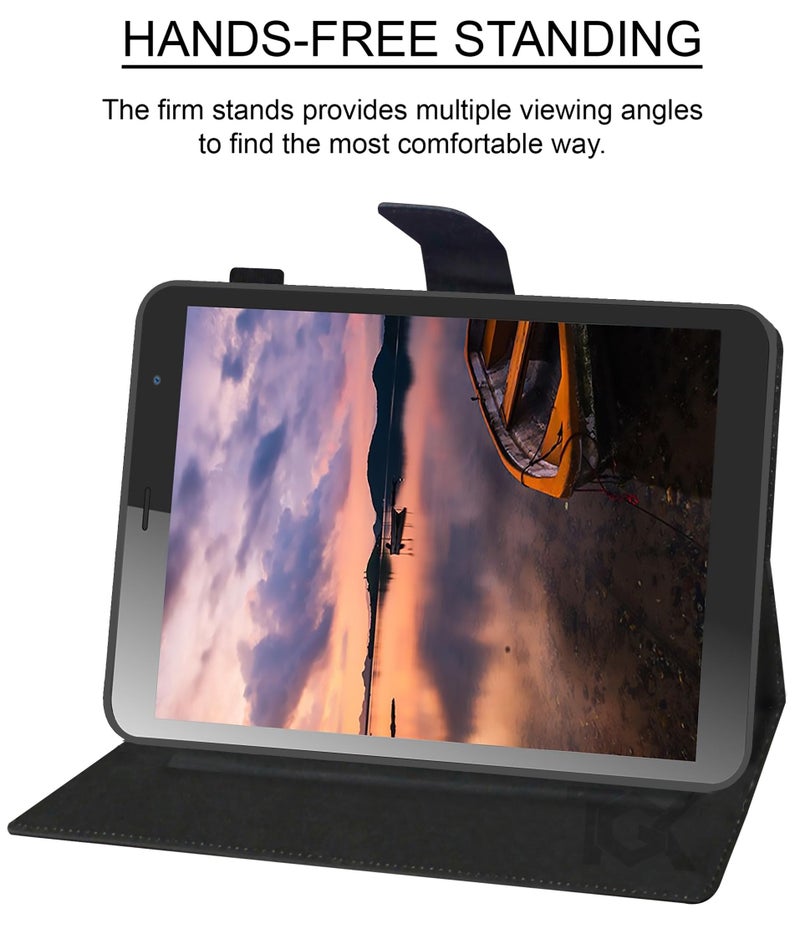 TGK Flip Cover for Acer One 8 T4-82L Tablet Case Executive Leather Built-in Pencil Holder (Black) - Image 4