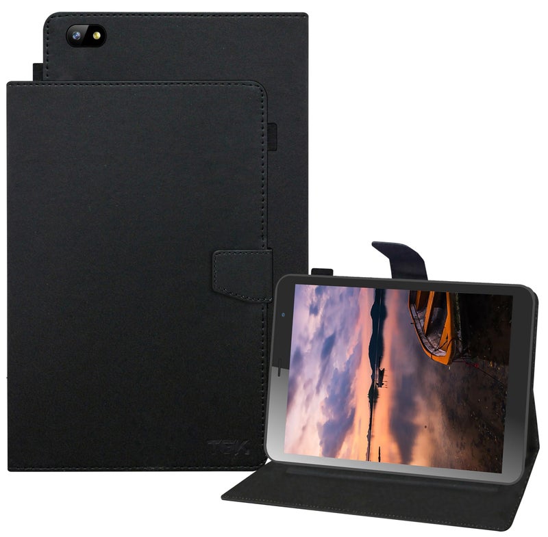 TGK Flip Cover for Acer One 8 T4-82L Tablet Case Executive Leather Built-in Pencil Holder (Black) - Image 1