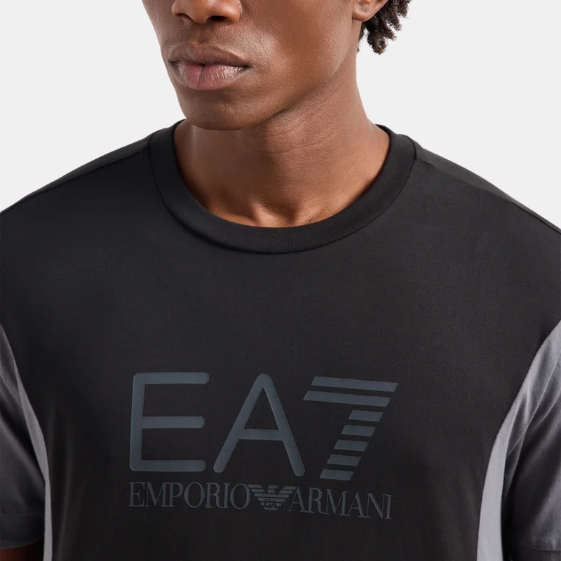 EA7 Emporio Armani Black Men's Train Athletic Colourblock T-Shirt for Men | Best Price UAE