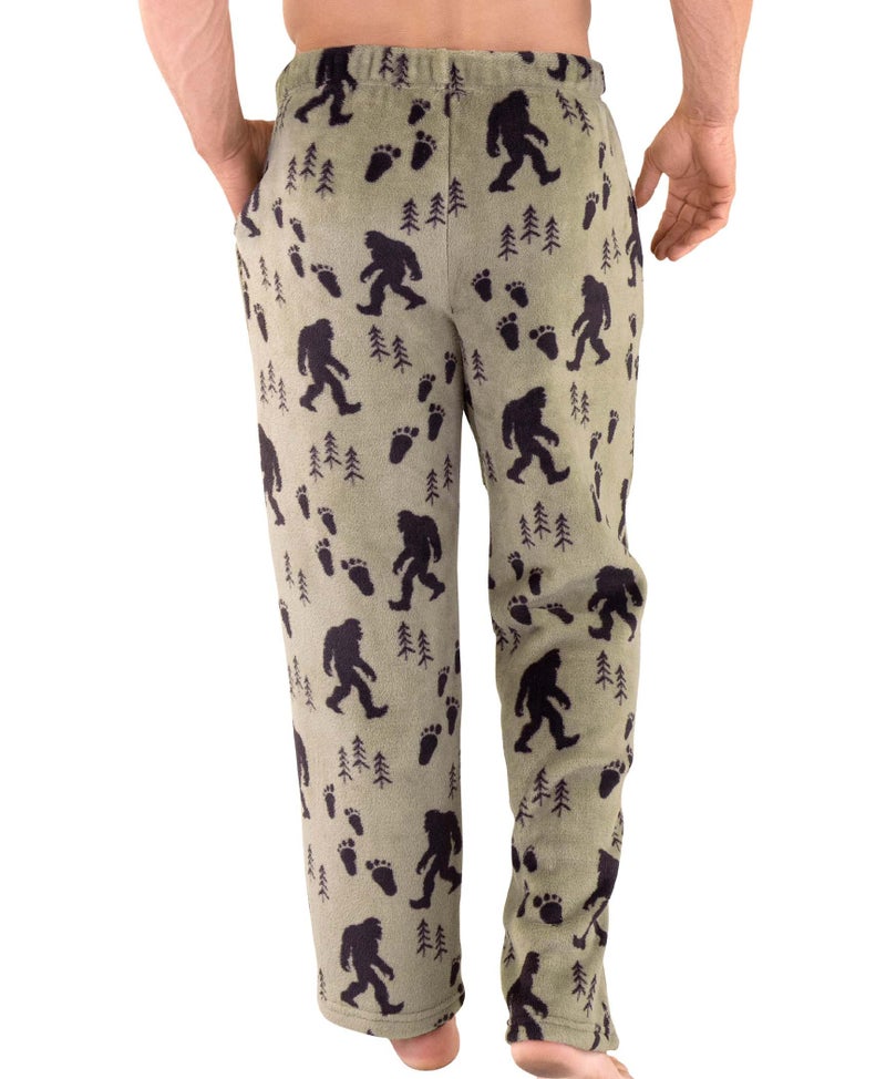 Lazy One Men's Fleece Pajama Pants, Nordic Fleece Pajama Bottoms for Men, Sasquatch (Bigfoot, Large) - Image 2