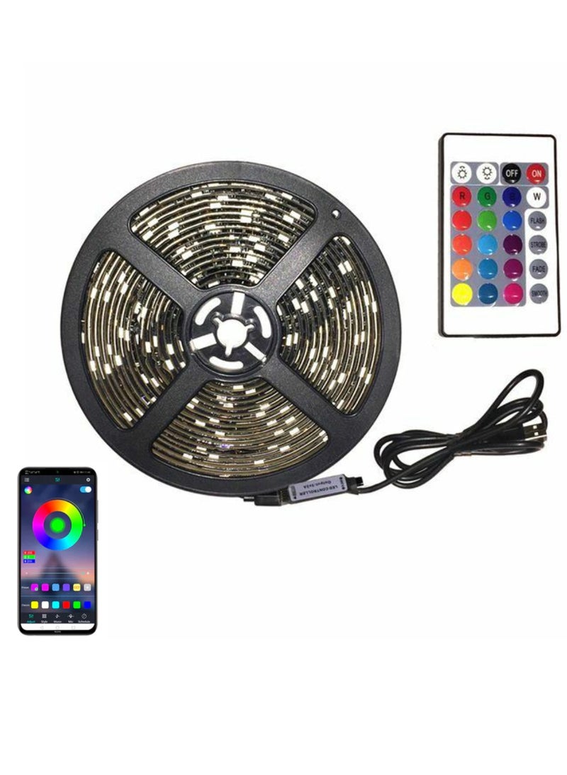 Yuwell 2 Pcs 5M Smart LED Strip Light RGB App And Remote Control Colorful Rope Lighting 10M For Home Decor Kitchen Bedroom Hotel Outdoor Bar Garden And Desktop Decoration Smart TV LED Backlights - Image 3
