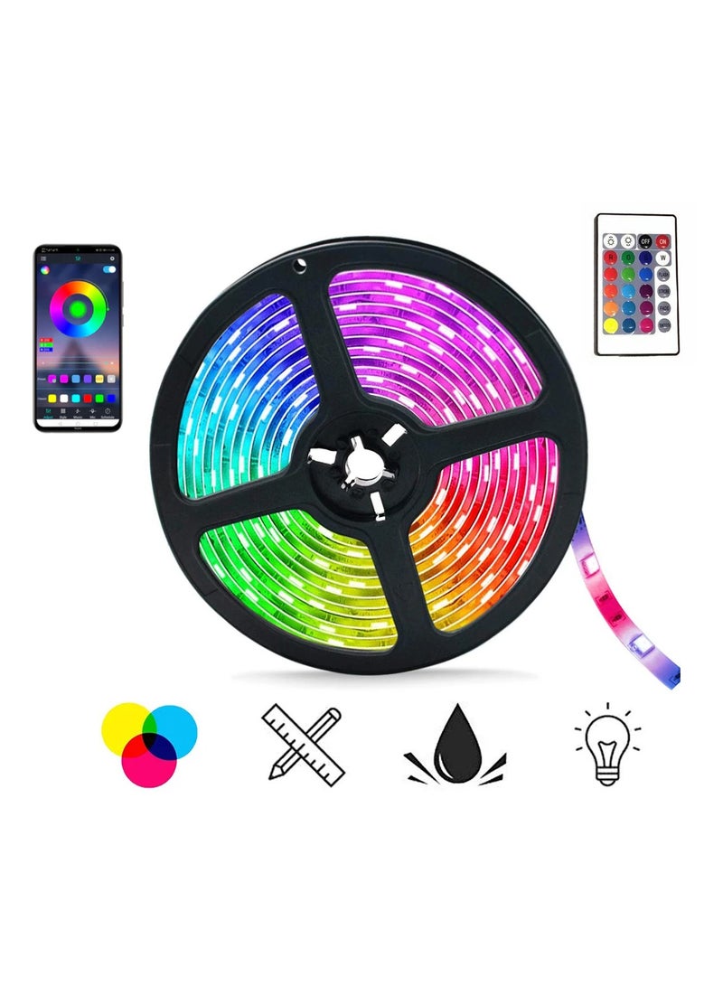Yuwell 2 Pcs 5M Smart LED Strip Light RGB App And Remote Control Colorful Rope Lighting 10M For Home Decor Kitchen Bedroom Hotel Outdoor Bar Garden And Desktop Decoration Smart TV LED Backlights - Image 2