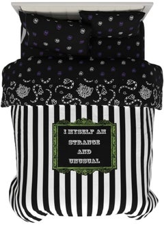 Franco Franco Collectibles Beetlejuice Striped Bedding 5 Piece Super Soft Comforter and Sheet Set, Full, (Officially Licensed Product)  - Image 1