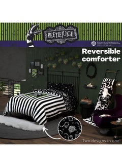 Franco Franco Collectibles Beetlejuice Striped Bedding 5 Piece Super Soft Comforter and Sheet Set, Full, (Officially Licensed Product)  - Image 4