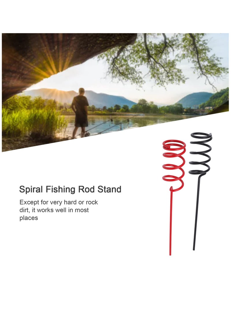 Excefore 2 PCS Heavy Duty Spiral Rod Holder, Spiral Fishing Rod Ground Support Stand Holder Metal Fishing Tackles, for Bank Fishing Lakes and Streams - Image 5