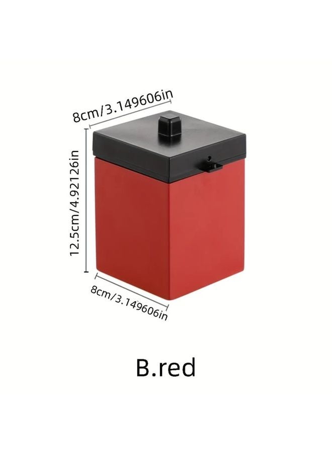 Red Stainless Steel Ashtray Medium Capacity Wind Resistant for Home Bar Cafe - Image 1