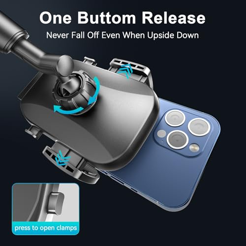 TOPGO Car Phone Mount, Cup Phone Holder for Car [Secure & Stable] Cup Phone Holder Cell Phone Automobile Cradle for iPhone 16 and More Smart Phone -Black - Image 4