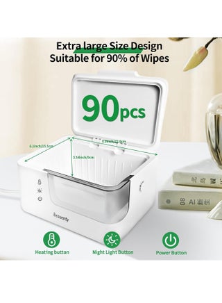 Baby Wipe Warmer for Car and Home Use – 2-Level Temperature Control, Silent & Even Heating, Built-in Light, Keeps Wipes Warmer Moist – Large Capacity Diaper Wipes Dispenser for Babies - view 4