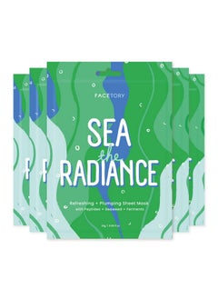 FACETORY FACETORY K Beauty Face Mask Skin Care - SEA THE RADIANCE PLUMPING Sheet Mask with Peptides & Seaweed Extract | Hydrates, Firms, Rejuvenates (5 Pack)  - Image 1