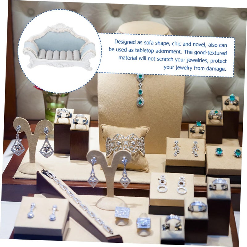 Sofa Shaped Jewelry Display Stand Ring Earring Organizer Tray for Home Shop Use - Image 5