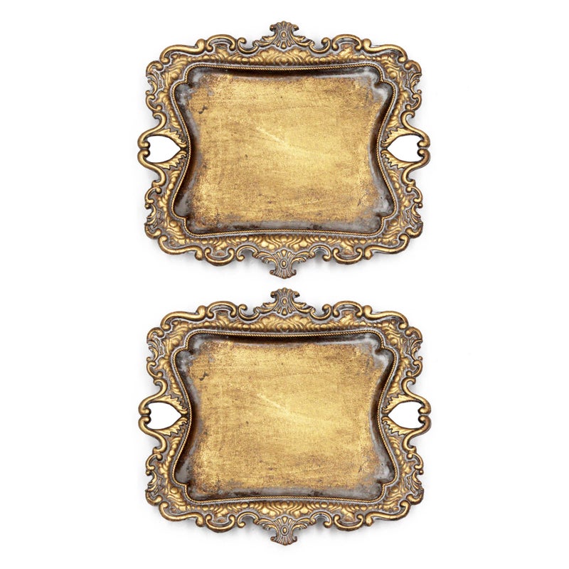 2 Pack Vintage Small Gold Ring Dish Birthday  Wedding Gifts for WomenWedding Ring Tray 53 x 45 inches