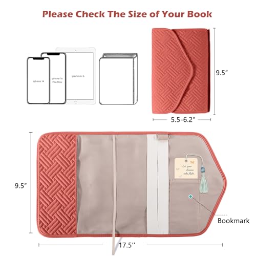 APLUFINE Reusable Book Cover with Magnet Closure - Adjustable Book Sleeve for Book Lovers Gift - Book Protector for Paperback -Book Covers for Hardcover - Book Pouch - Book Carrier - Image 2