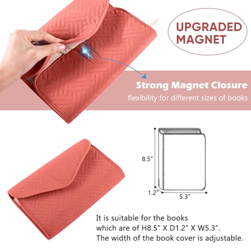 APLUFINE Reusable Book Cover with Magnet Closure - Adjustable Book Sleeve for Book Lovers Gift - Book Protector for Paperback -Book Covers for Hardcover - Book Pouch - Book Carrier - Image 4