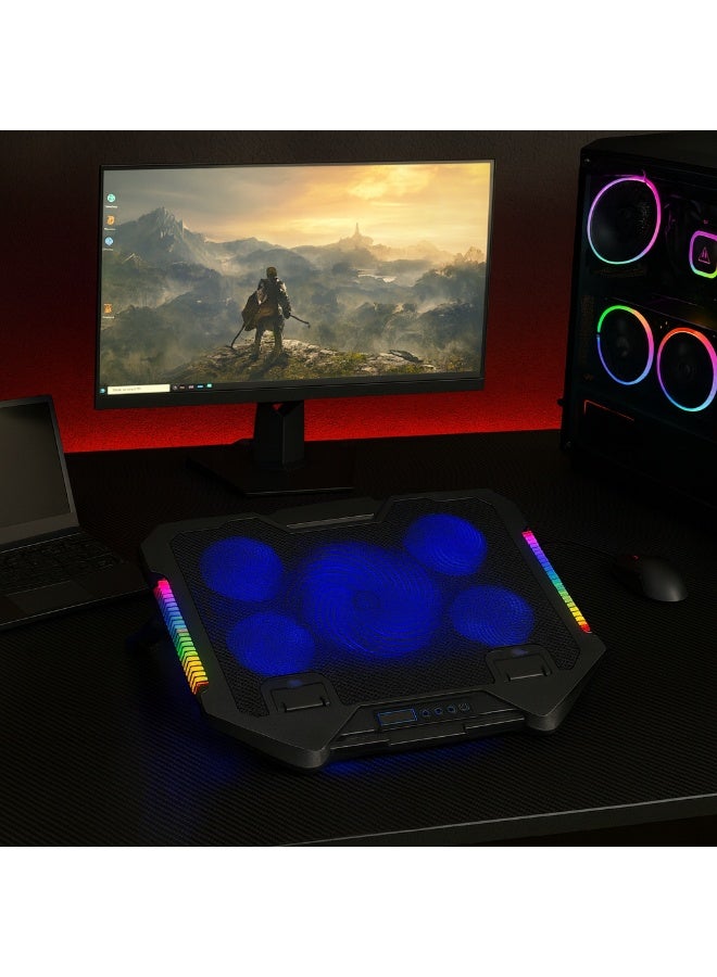 Utopia S500 Gaming Pad with 5 Cooling Fans, RGB Lighting, and Control Display - Image 4