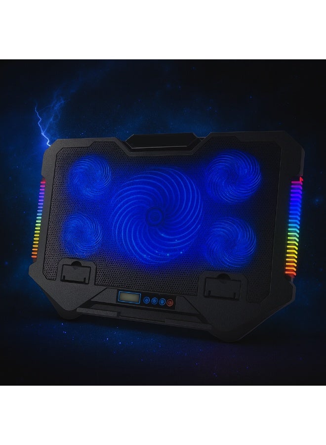 Utopia S500 Gaming Pad with 5 Cooling Fans, RGB Lighting, and Control Display - Image 3