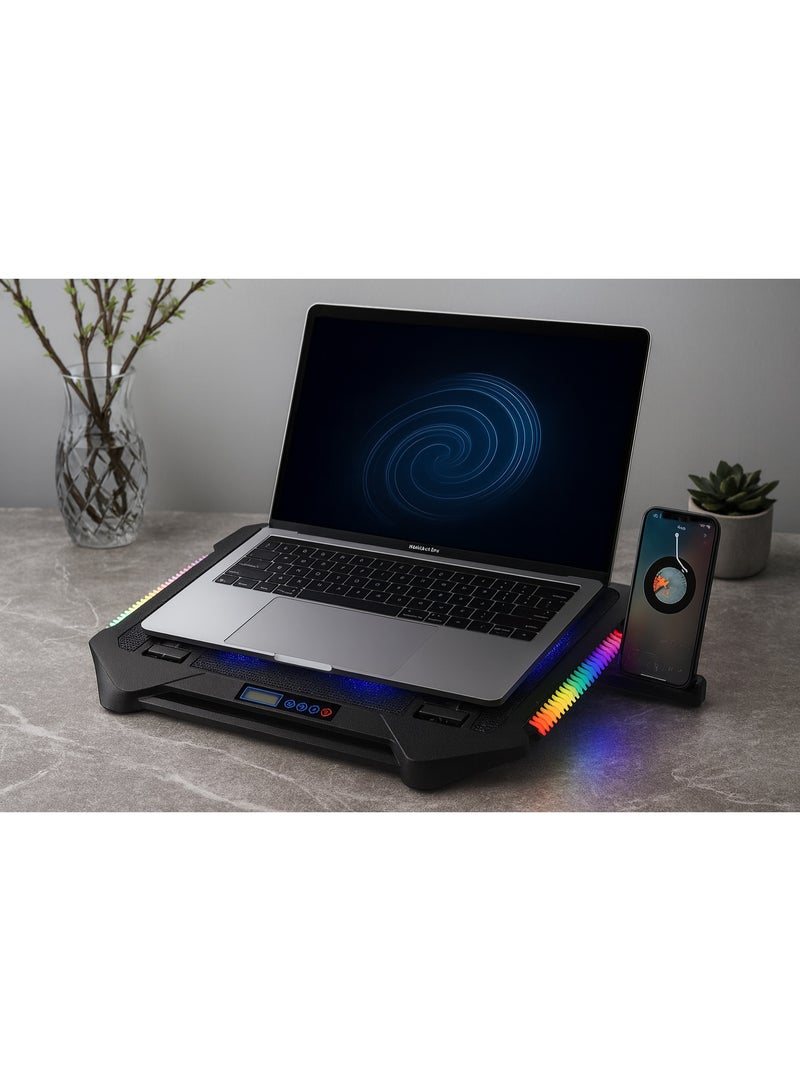 Utopia S500 Gaming Pad with 5 Cooling Fans, RGB Lighting, and Control Display - Image 5