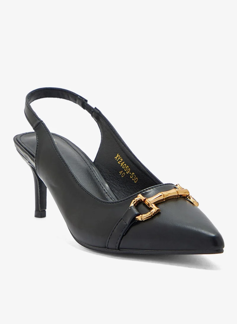 ELLA Horse Bit Trim Sling Back Pump