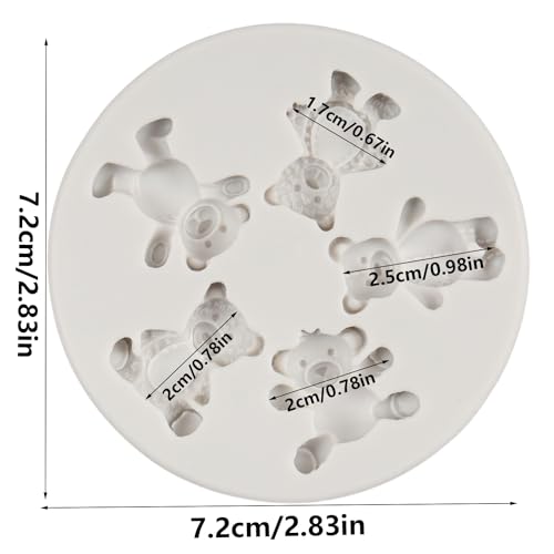 FCKEMLDS Bear Silicone Fondant Molds Bear Candy Chocolate Molds For Cake Decoration Cupcake Topper Chocolate Candy Polymer Clay Gum Paste - Image 2