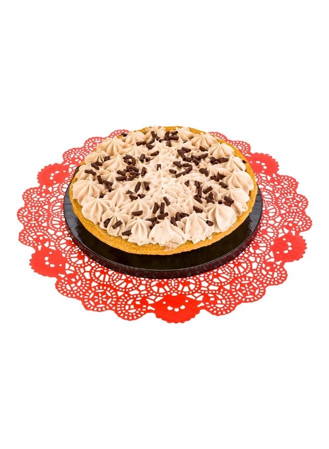 Restaurantware Pastry Tek 12 x 12 Inch Lace Doilies, 100 Decorative Tableware Placemats - Disposable, Round, Red Paper Table Doilies, For Birthdays, Or Weddings, Table Decor - Image 2