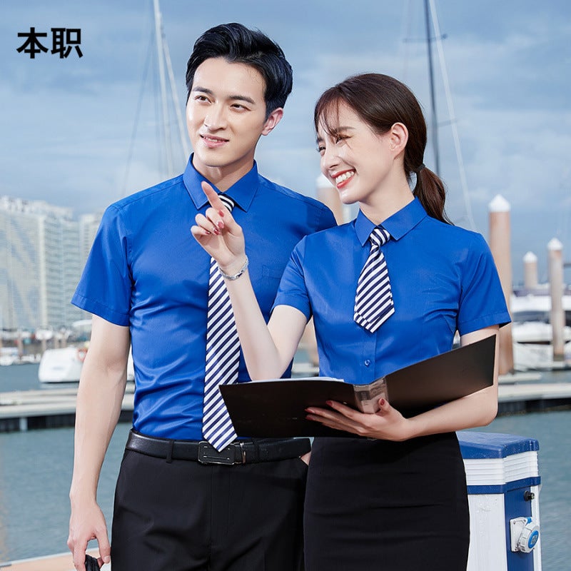 [Large ] Office Clerk Work Clothes Shirt Men'S And Women'S Dress Sales Short Sleeve Shirt Ol Business Wear - Image 2